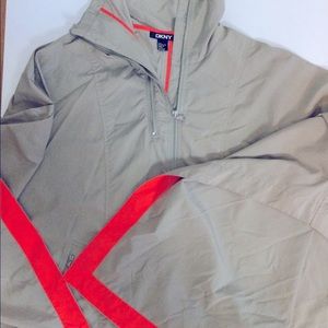 DKNY Rain Poncho Khaki & Neon One Size